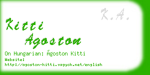 kitti agoston business card