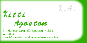 kitti agoston business card